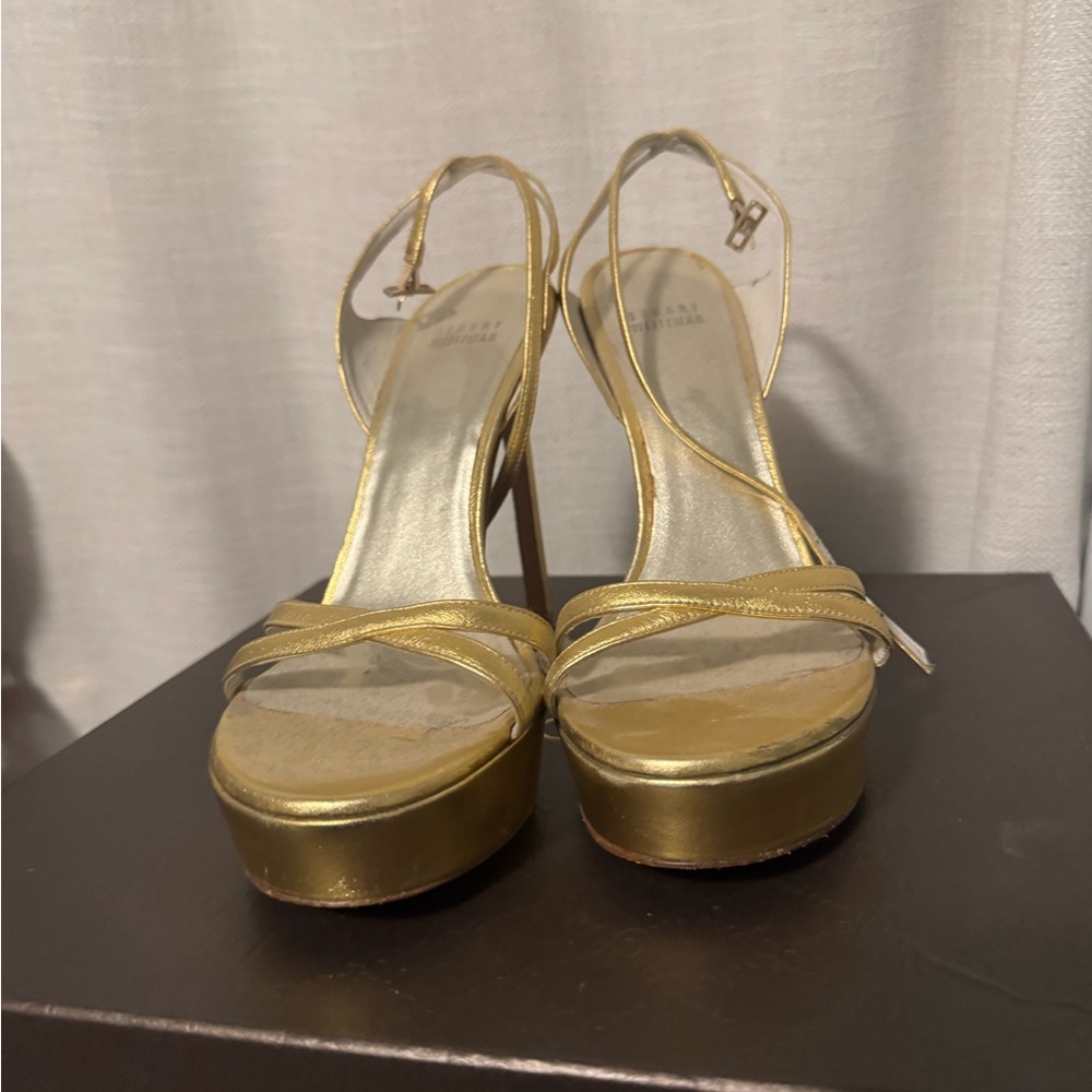 Stuart Weitzman Gold Platform Heels